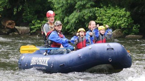 Family floating along the Lower Pigeon River
